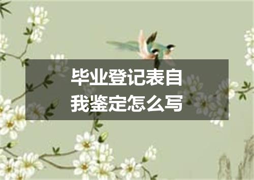 毕业登记表自我鉴定怎么写