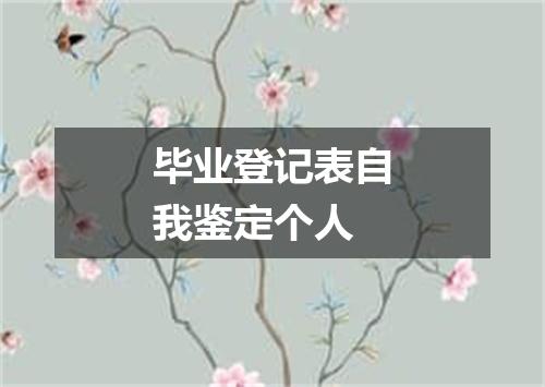毕业登记表自我鉴定个人