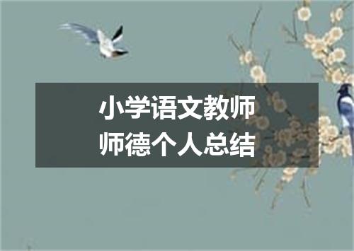 小学语文教师师德个人总结