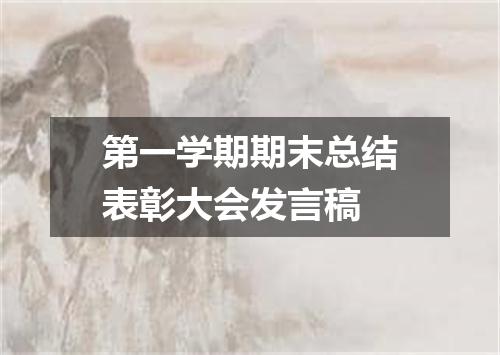 第一学期期末总结表彰大会发言稿