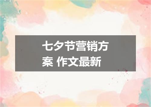 七夕节营销方案 作文最新