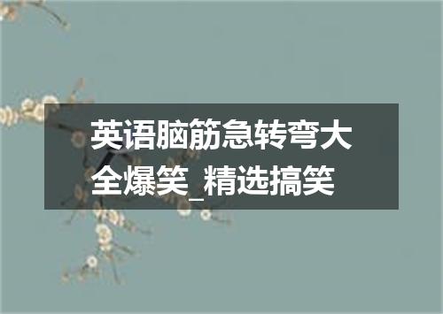 英语脑筋急转弯大全爆笑_精选搞笑