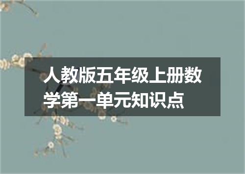 人教版五年级上册数学第一单元知识点