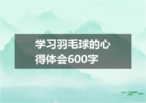 学习羽毛球的心得体会600字