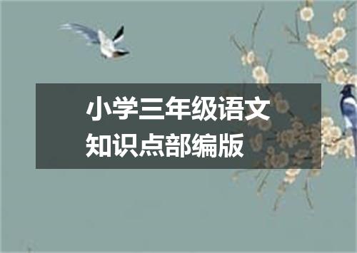 小学三年级语文知识点部编版