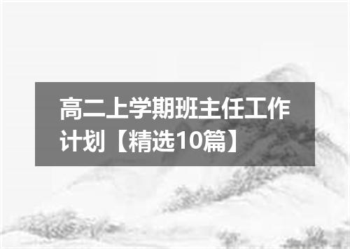 高二上学期班主任工作计划【精选10篇】