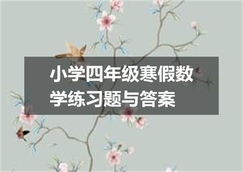 小学四年级寒假数学练习题与答案