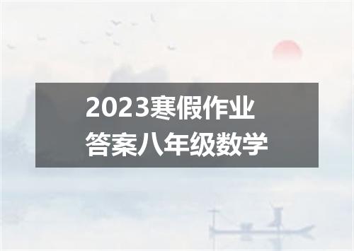 2023寒假作业答案八年级数学