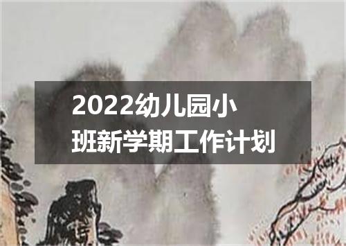 2022幼儿园小班新学期工作计划