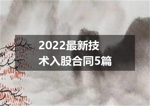 2022最新技术入股合同5篇