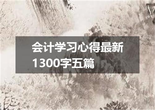 会计学习心得最新1300字五篇