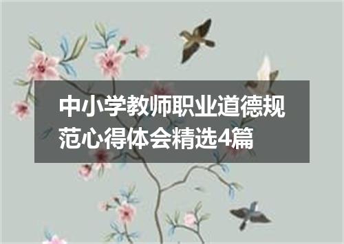 中小学教师职业道德规范心得体会精选4篇