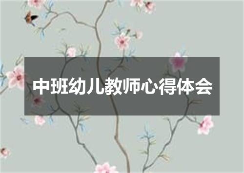 中班幼儿教师心得体会