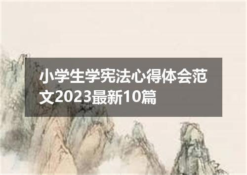 小学生学宪法心得体会范文2023最新10篇