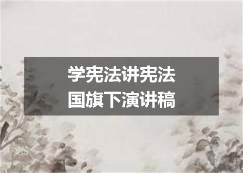 学宪法讲宪法国旗下演讲稿