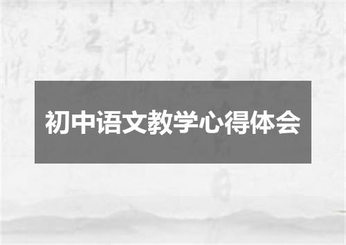 初中语文教学心得体会