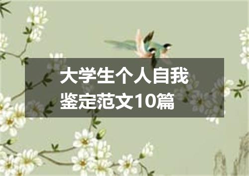 大学生个人自我鉴定范文10篇