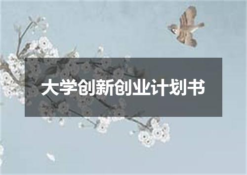 大学创新创业计划书