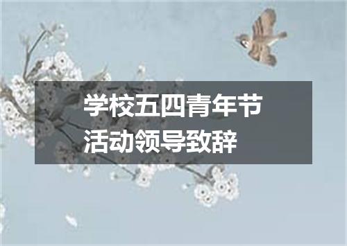 学校五四青年节活动领导致辞