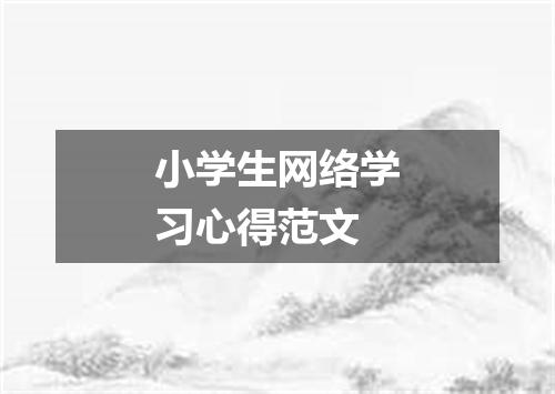 小学生网络学习心得范文
