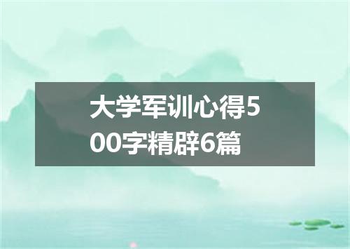 大学军训心得500字精辟6篇