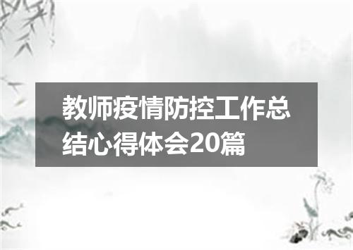 教师疫情防控工作总结心得体会20篇