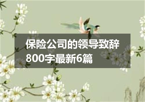 保险公司的领导致辞800字最新6篇
