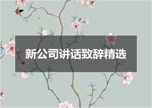 新公司讲话致辞精选