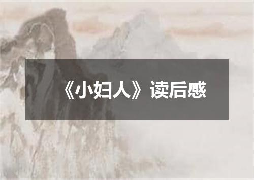 《小妇人》读后感