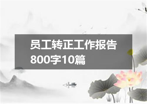 员工转正工作报告800字10篇