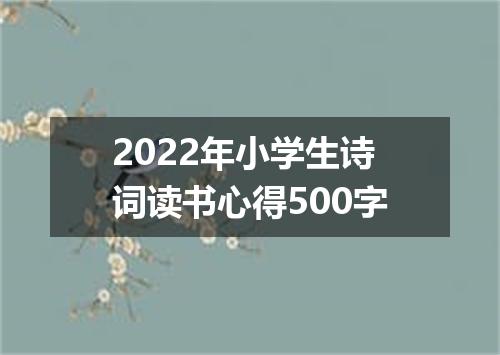 2022年小学生诗词读书心得500字