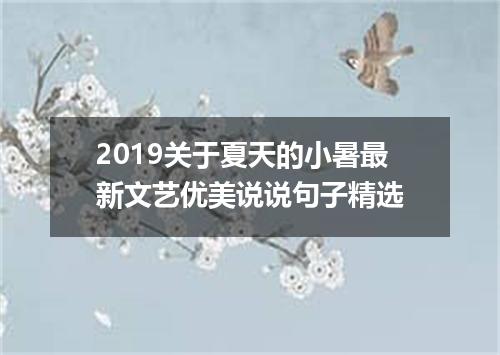 2019关于夏天的小暑最新文艺优美说说句子精选
