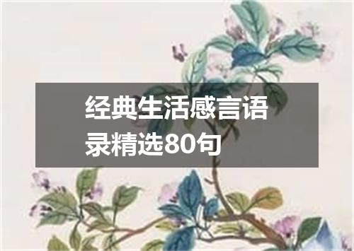 经典生活感言语录精选80句