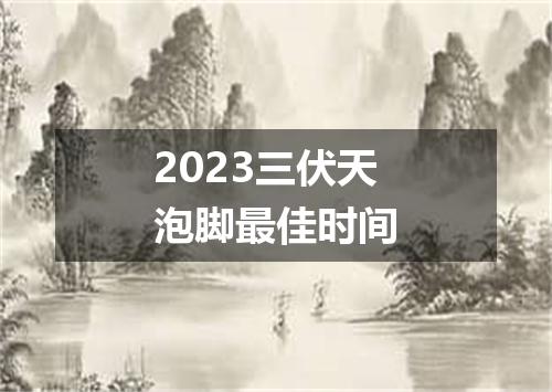 2023三伏天泡脚最佳时间