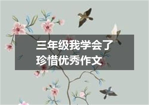 三年级我学会了珍惜优秀作文