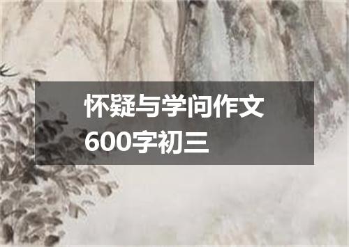 怀疑与学问作文600字初三