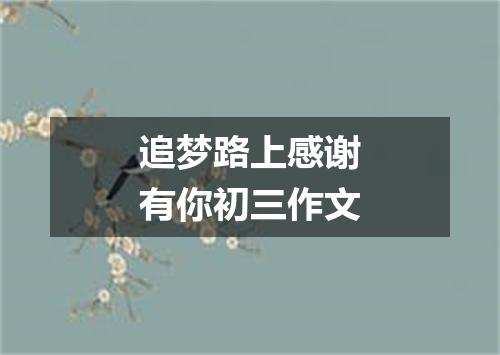 追梦路上感谢有你初三作文
