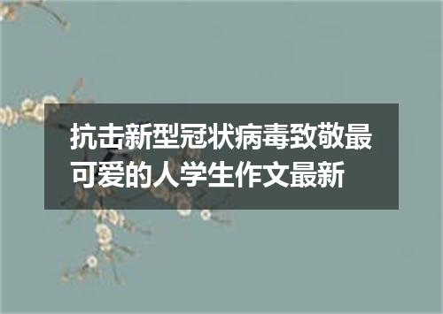 抗击新型冠状病毒致敬最可爱的人学生作文最新