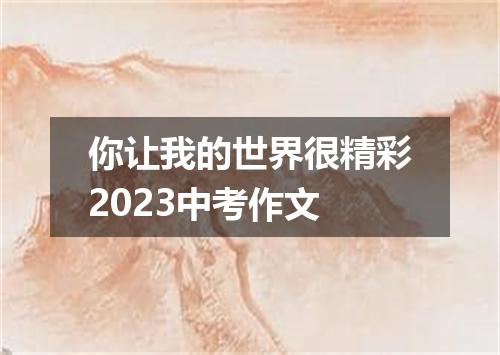 你让我的世界很精彩2023中考作文