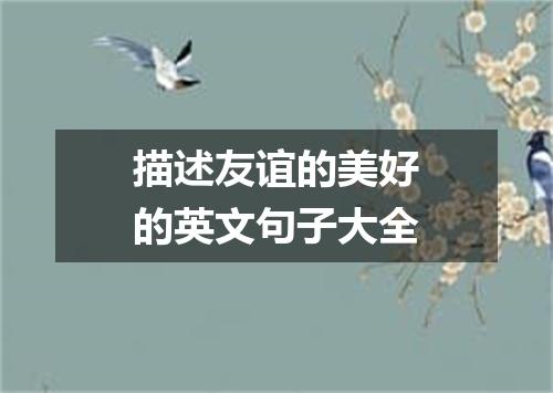 描述友谊的美好的英文句子大全