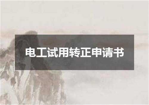 电工试用转正申请书