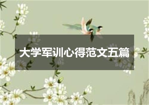 大学军训心得范文五篇