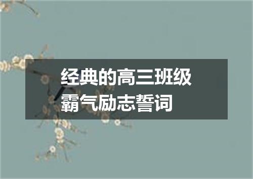 经典的高三班级霸气励志誓词