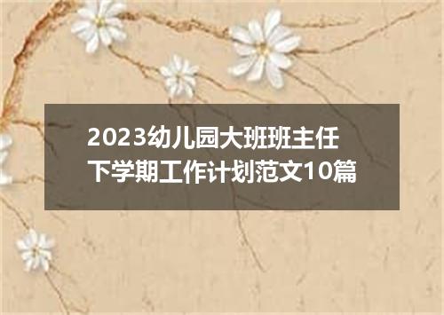 2023幼儿园大班班主任下学期工作计划范文10篇