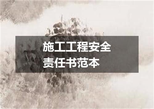 施工工程安全责任书范本