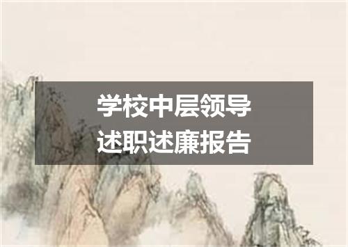 学校中层领导述职述廉报告