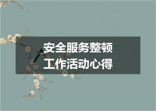 安全服务整顿工作活动心得
