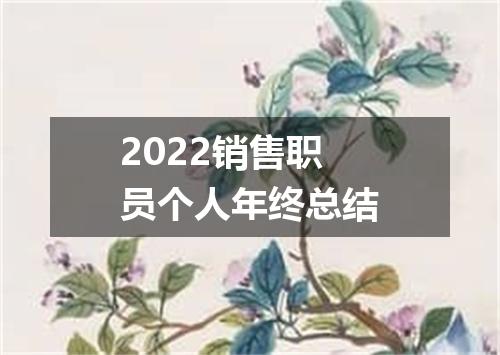 2022销售职员个人年终总结