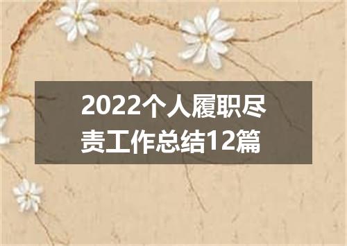 2022个人履职尽责工作总结12篇