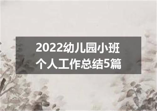 2022幼儿园小班个人工作总结5篇